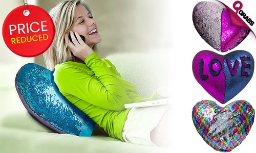Heart-Shaped Sequin Pillow!